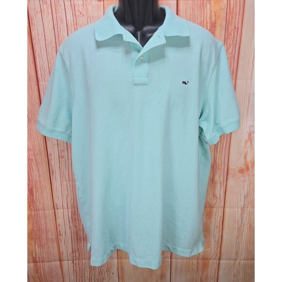 Vineyard Vines Mens Classic Fit Polo Shirt Large Light Blue 100% Cotton - Picture 1 of 7
